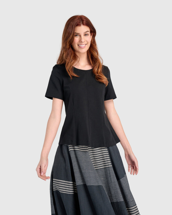 Essential Shaped Terry Tee, Black