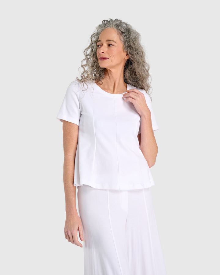 Essential Shaped Terry Tee, White