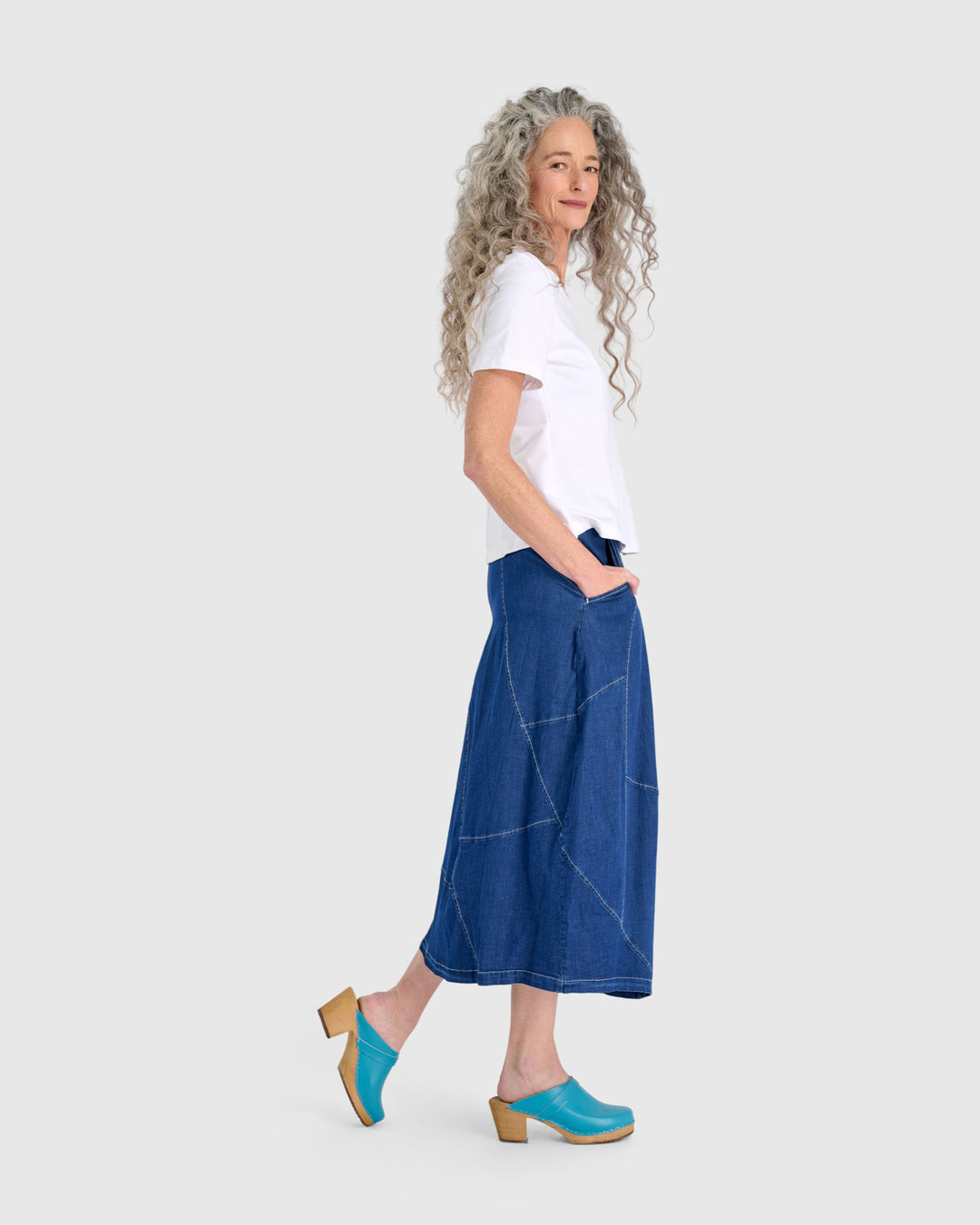Carla Cocoon Skirt, Denim