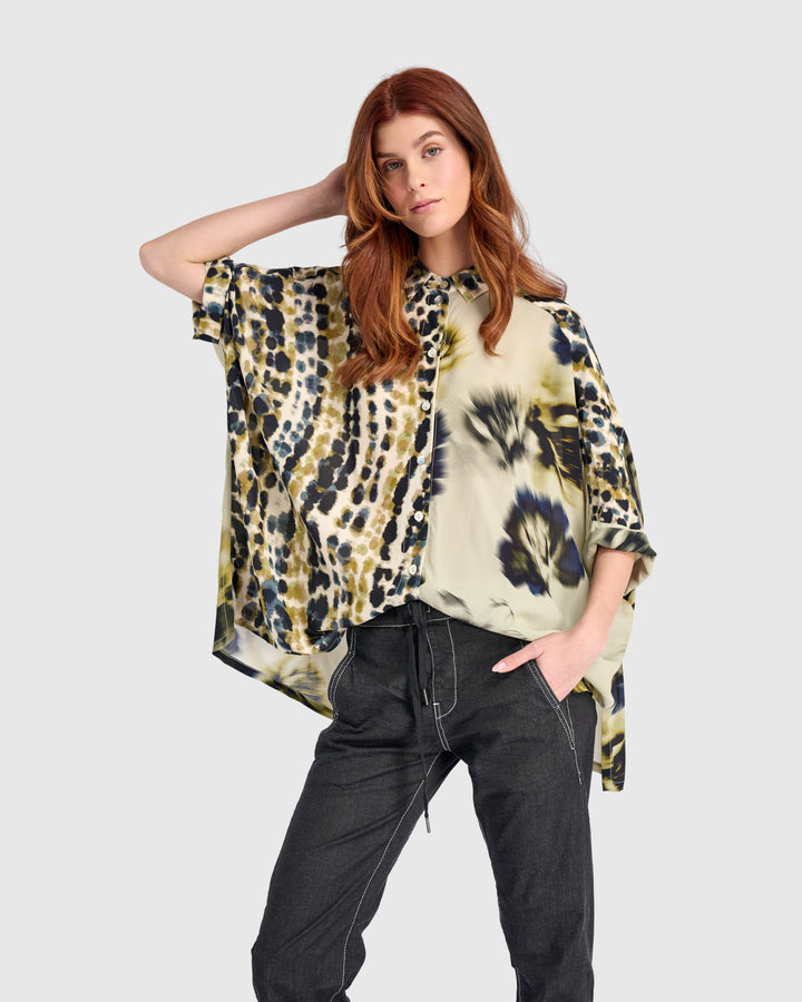 Coquina Camp Shirt, Beige Mix