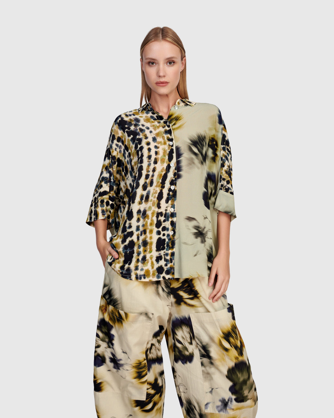 Coquina Camp Shirt, Beige Mix