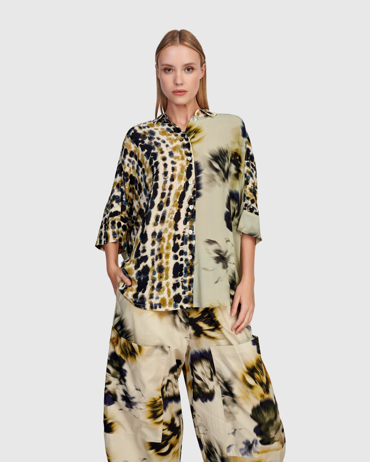 Coquina Camp Shirt, Beige Mix