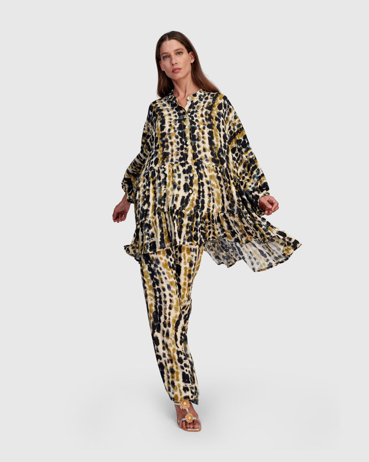 Osmanthus Tiered Tunic, Beige Mix