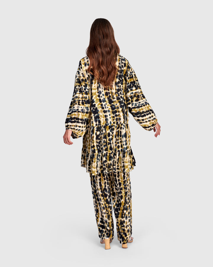 Osmanthus Tiered Tunic, Beige Mix