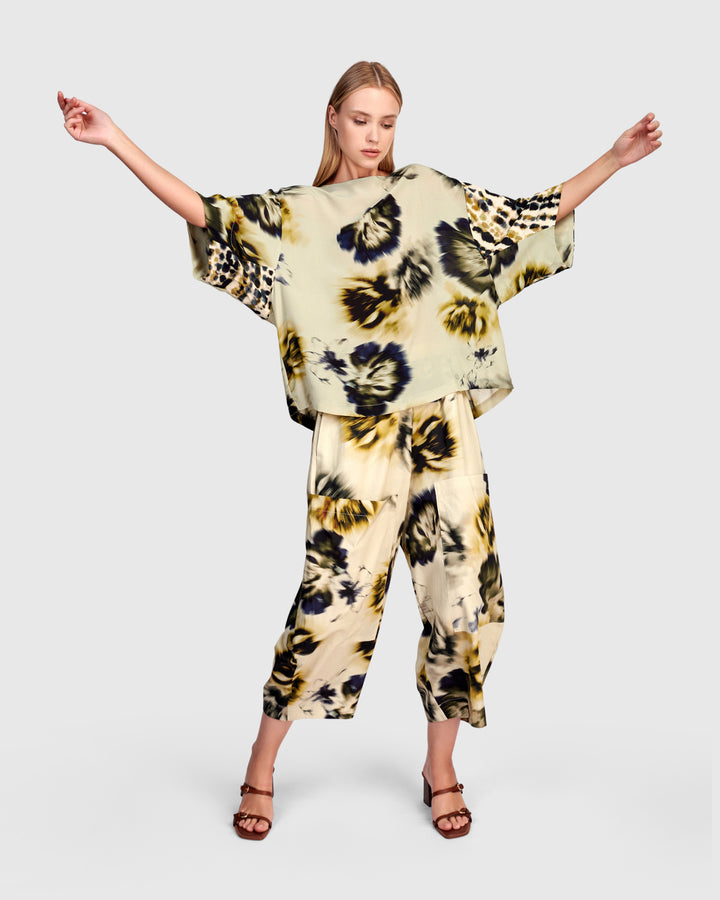 Hesperide Chiffon Top, Beige Floral