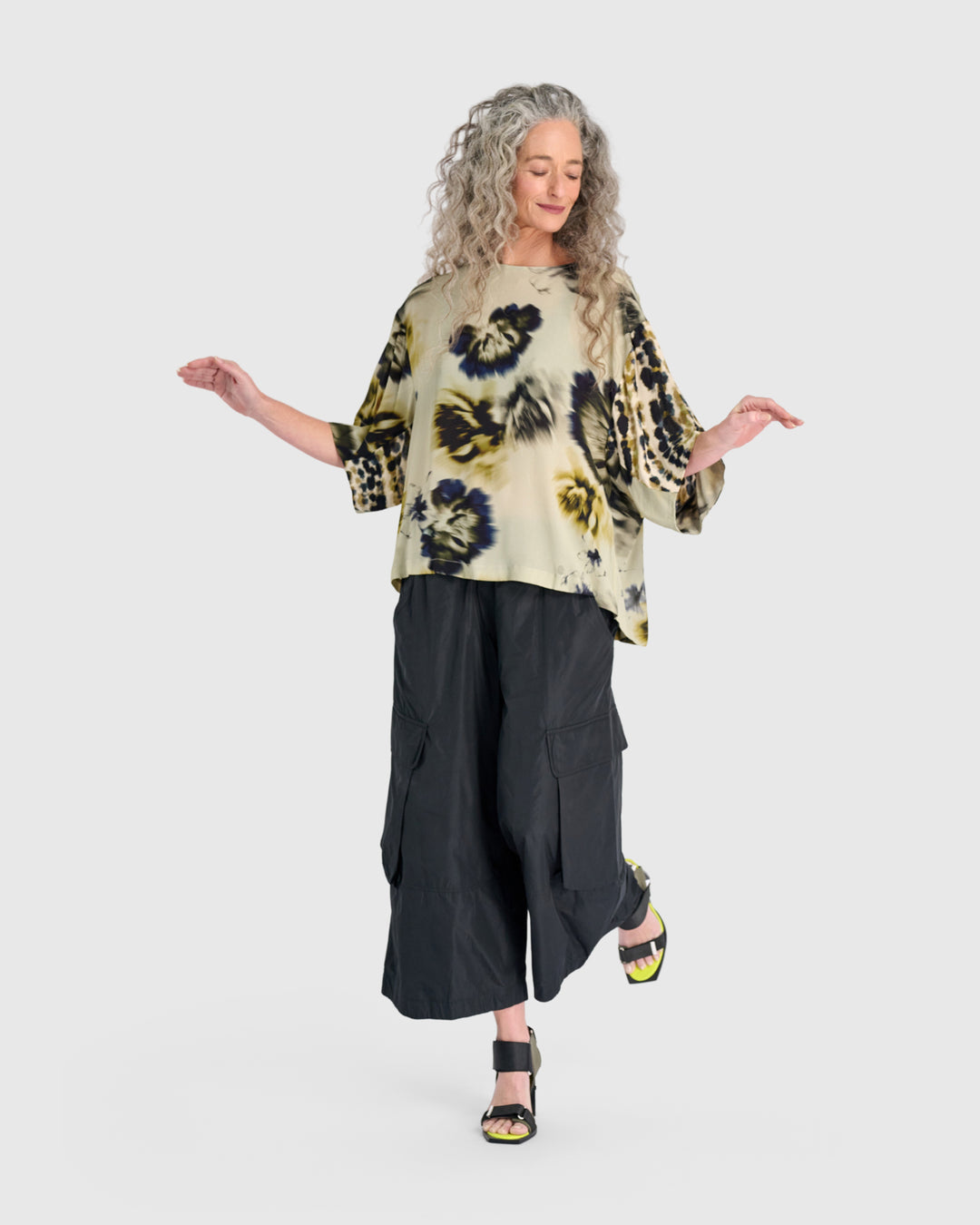 Hesperide Chiffon Top, Beige Floral