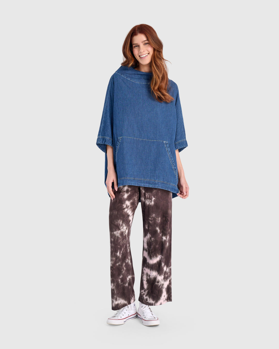 Lala Lounge Pants, Brown/Pink Tie Dye