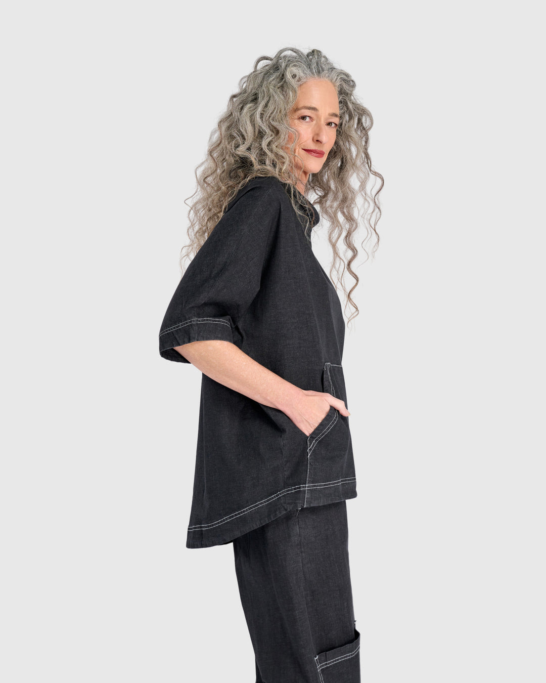 Perfect Pullover Top, Jet Denim