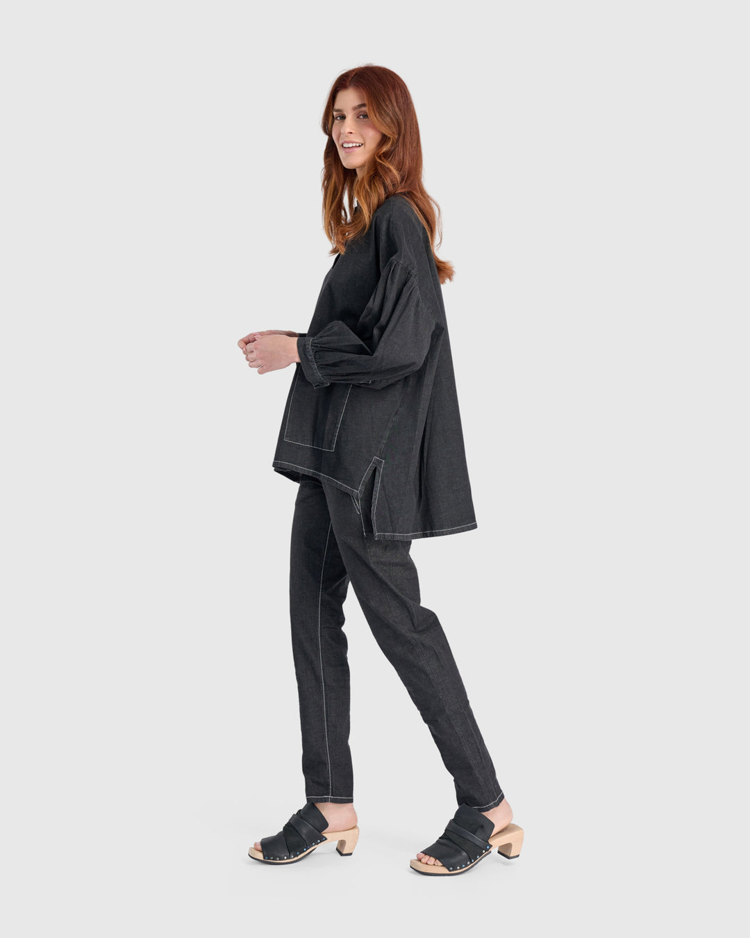 Urban Washed Iconic Stretch Jeans, Jet