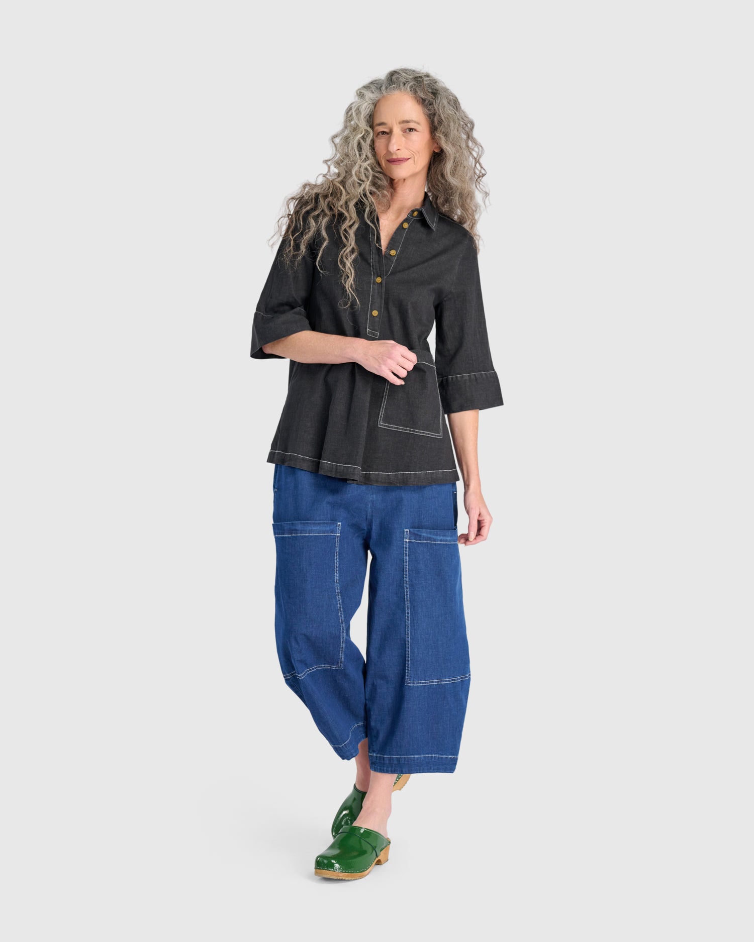Bold Barrel Capri Pants, Denim – Alembika U.S.