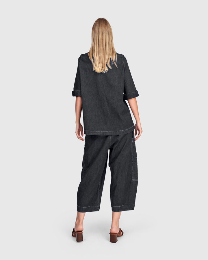 Myles Popover Shirt, Jet Denim