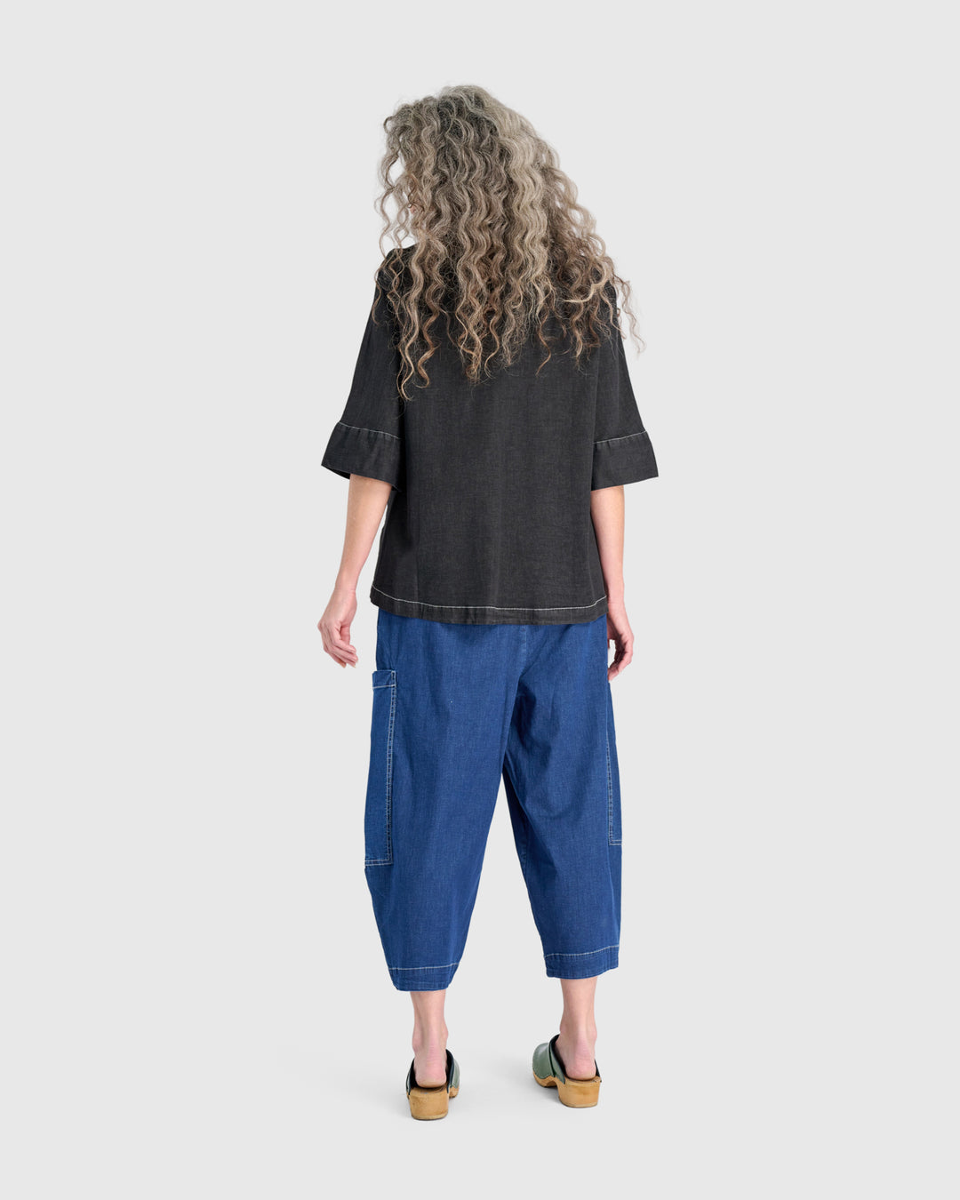 Myles Popover Shirt, Jet Denim