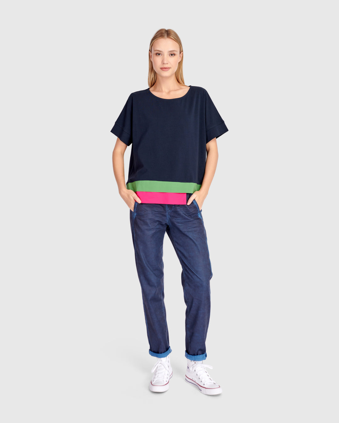 Sorbet Tee, Navy Multi