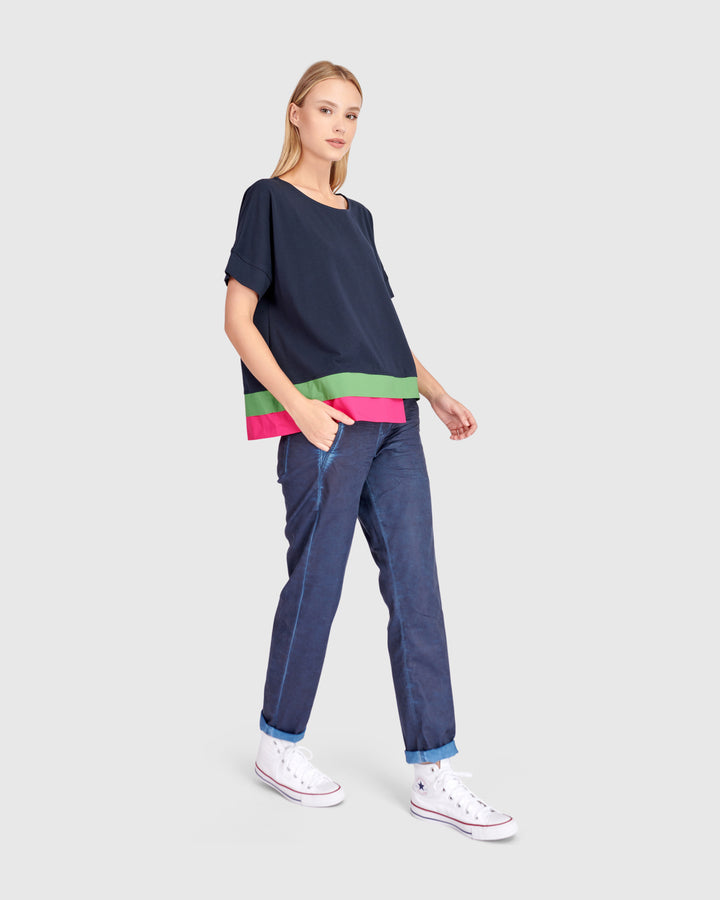 Sorbet Tee, Navy Multi