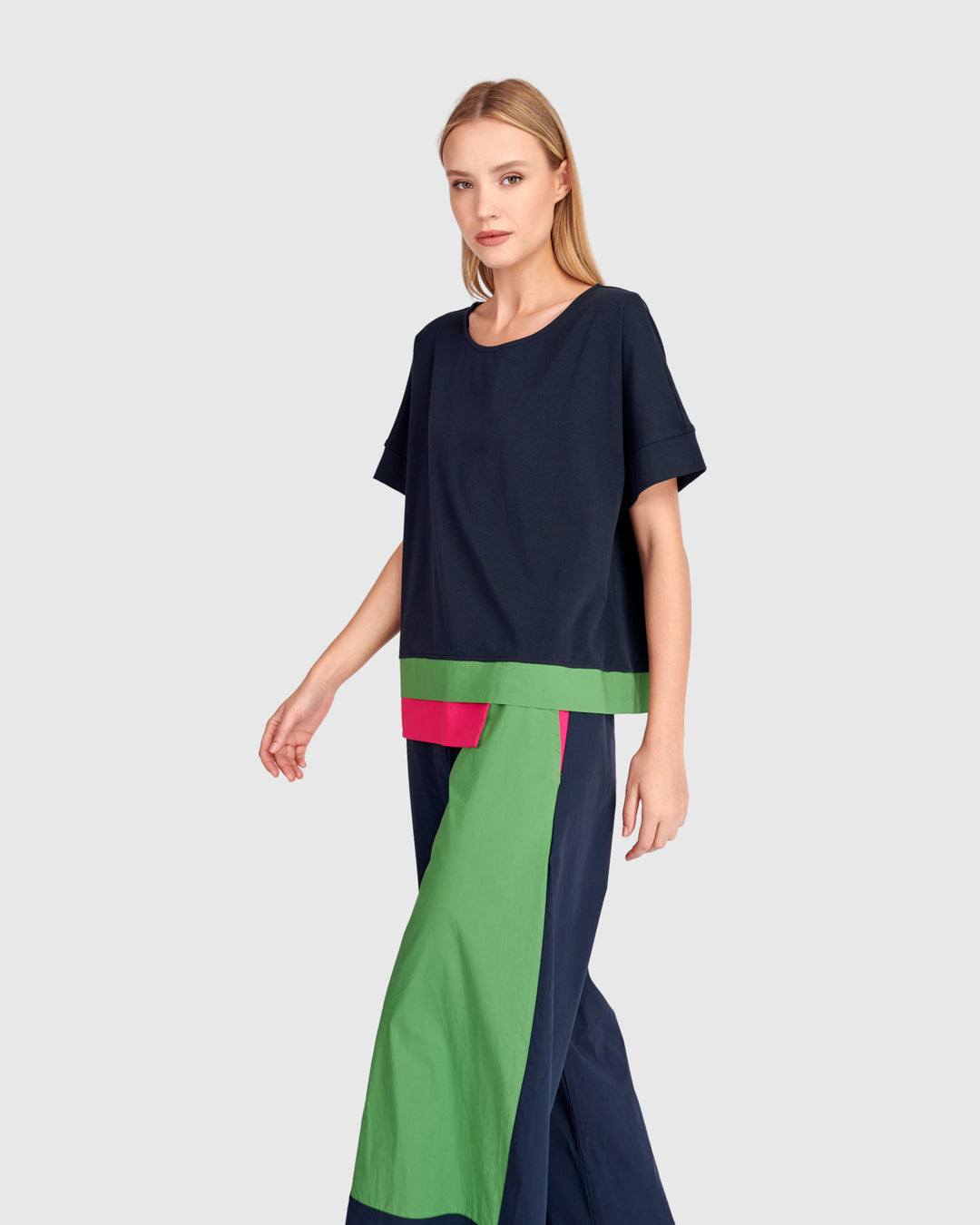 Sorbet Tee, Navy Multi