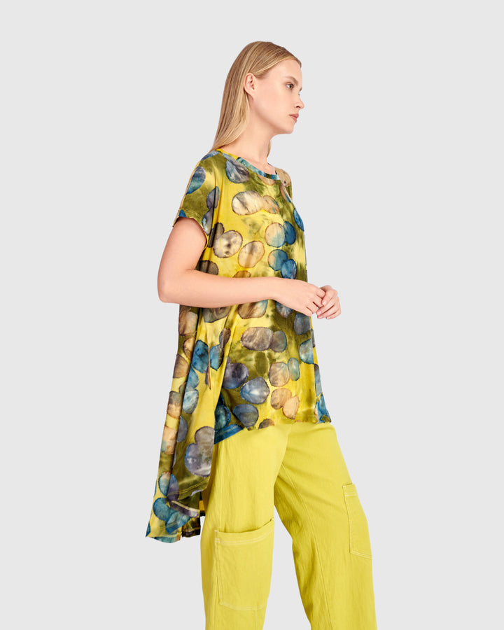Soft Rebel Swing Tunic, Gold/Ocean Dots