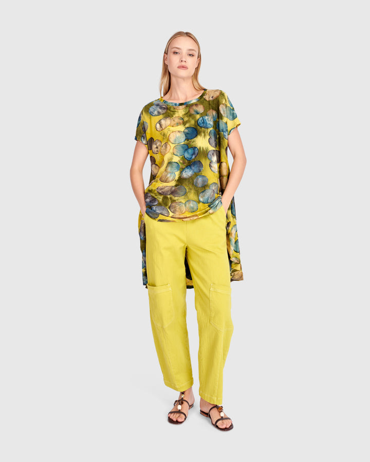 Soft Rebel Swing Tunic, Gold/Ocean Dots