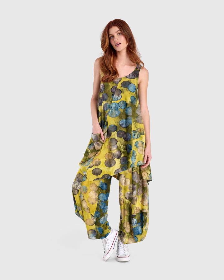 Lullaby Punto Pants, Gold/Ocean Dots