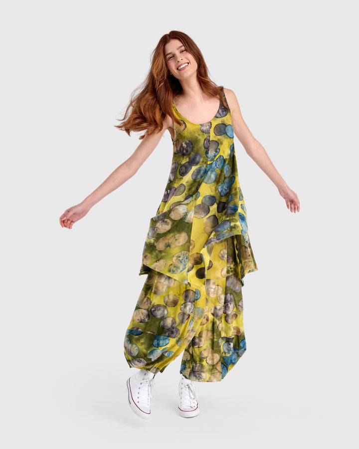 Stargazer Tunic Tank, Gold/Ocean Dots