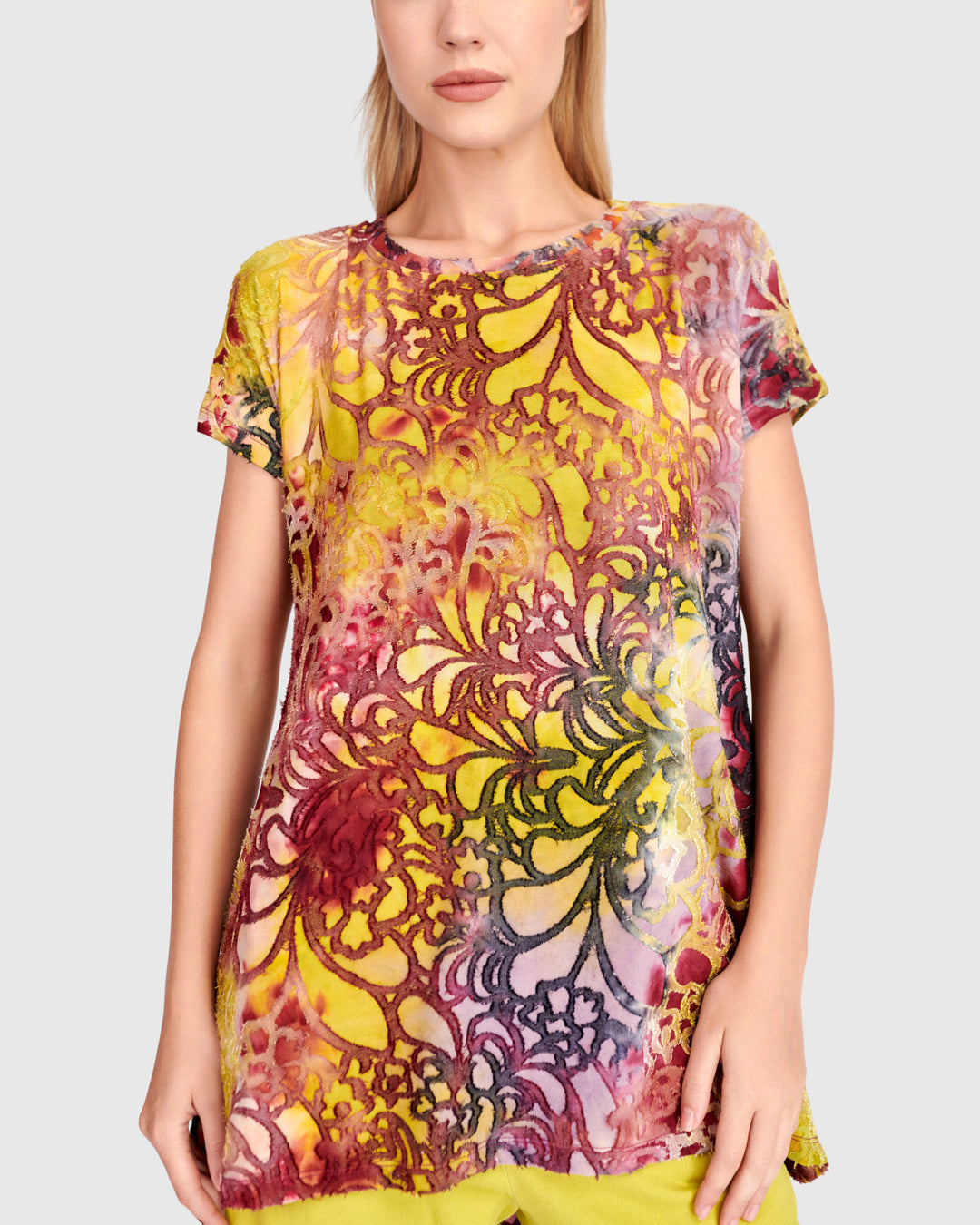 Wild Heart Swing Tunic, Raspberry/Gold