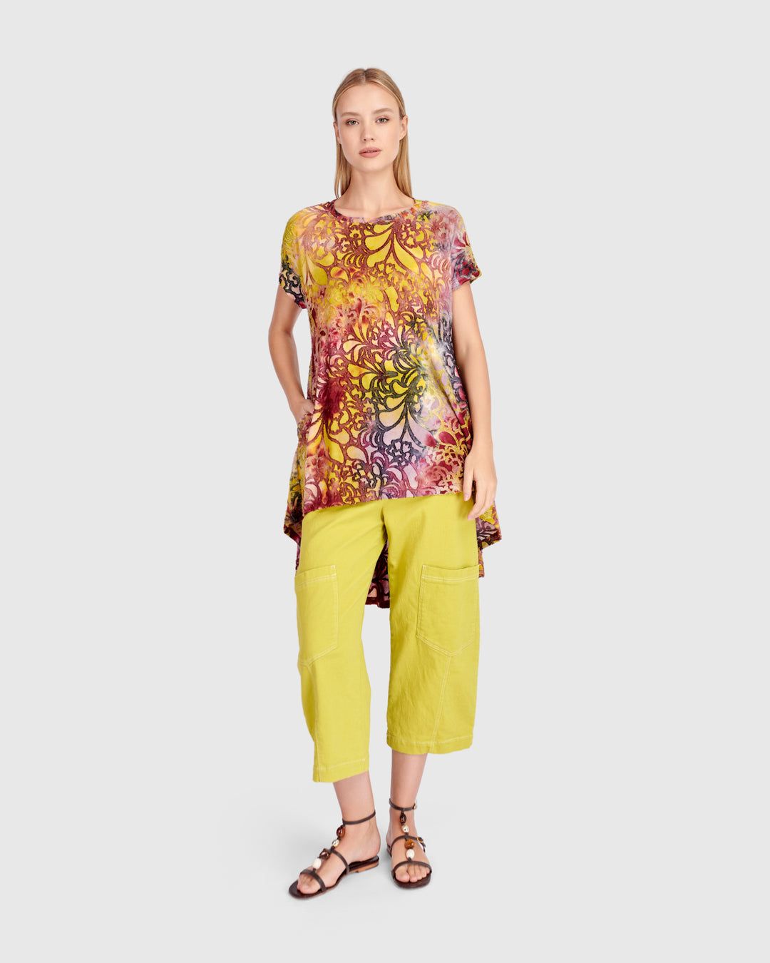 Wild Heart Swing Tunic, Raspberry/Gold