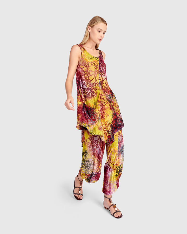 Groove Punto Pants, Raspberry/Gold