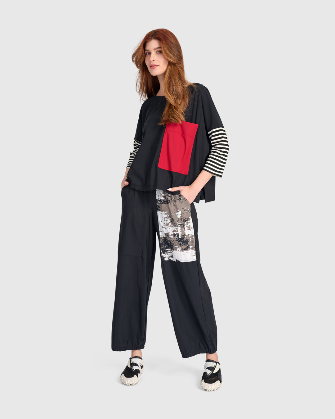 Tekbika Axis Lantern Pants, Black Graphic