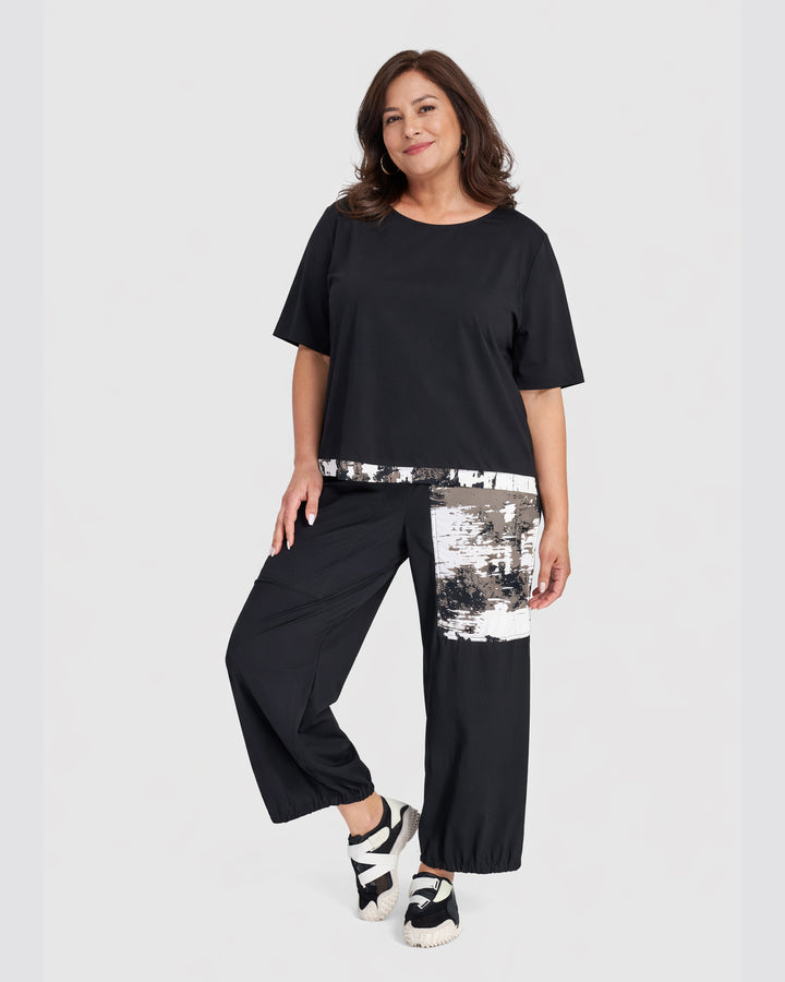 Tekbika Axis Lantern Pants, Black Graphic