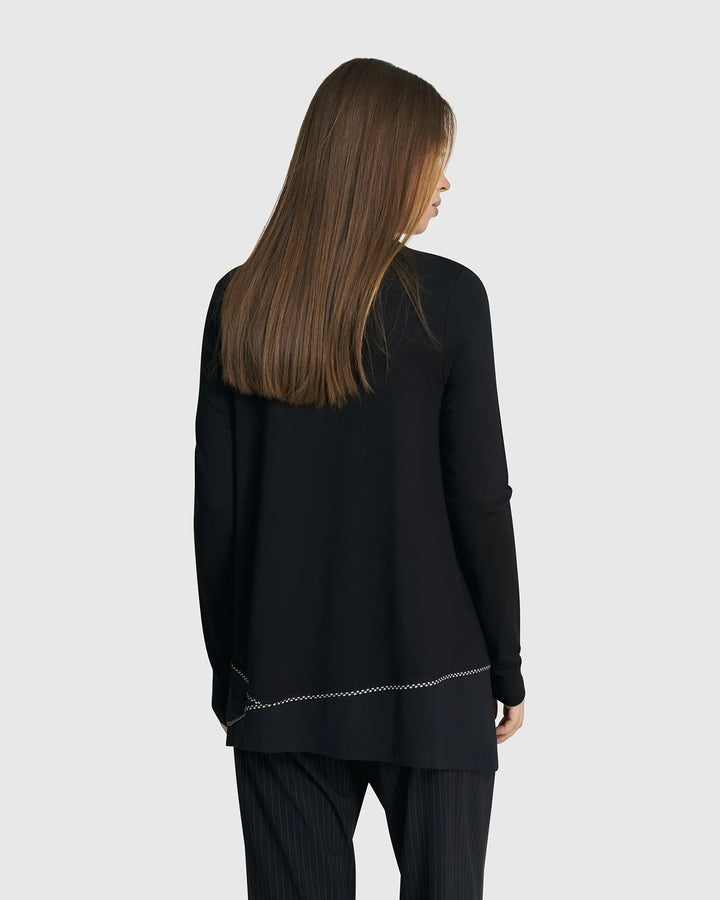 Mazzy Mockneck Top, Black