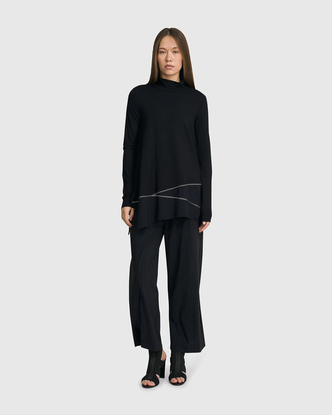 Mazzy Mockneck Top, Black