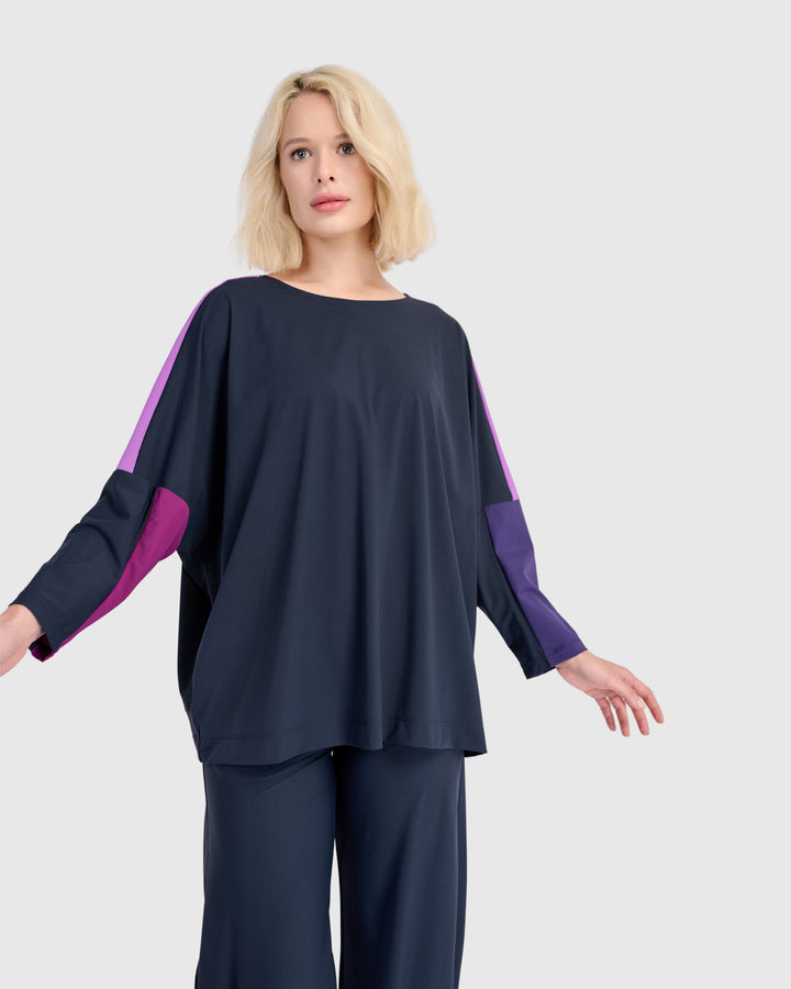 Tekbika Iris Top, Navy Mix