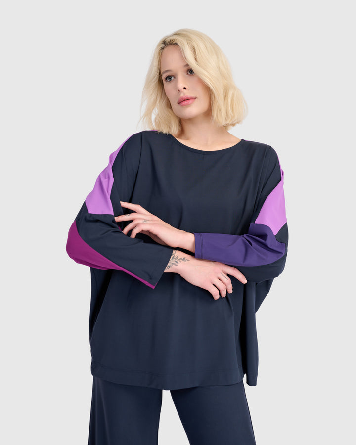 Tekbika Iris Top, Navy Mix