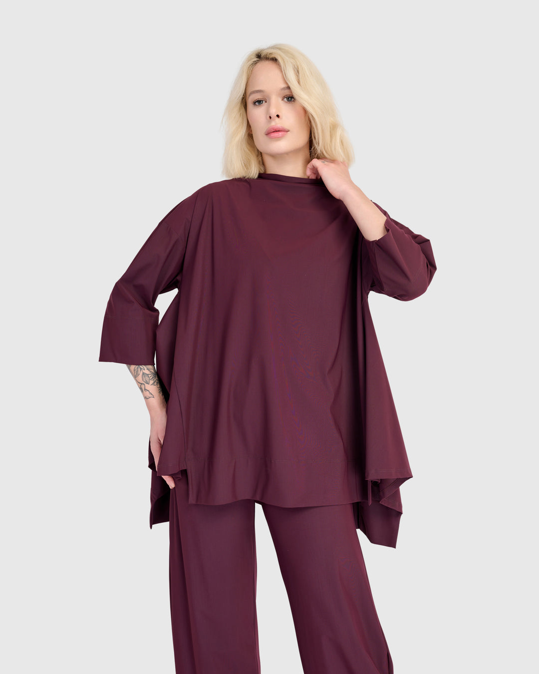 Essential Tekbika Trapeze Top, Wine
