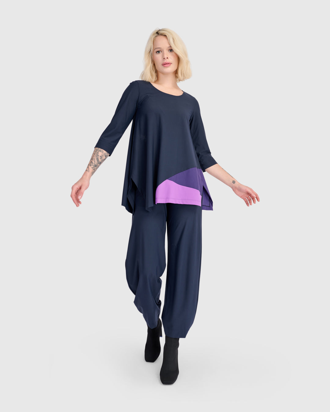 Tekbika Geranium Top, Navy Mix