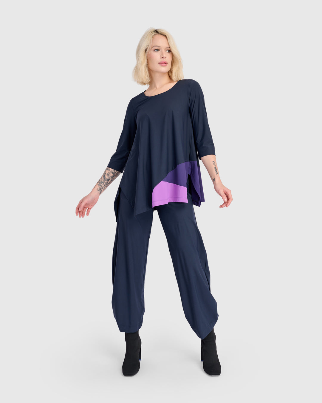 Tekbika Geranium Top, Navy Mix