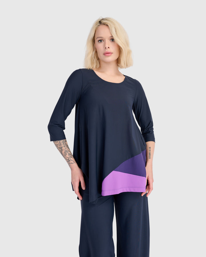 Tekbika Geranium Top, Navy Mix