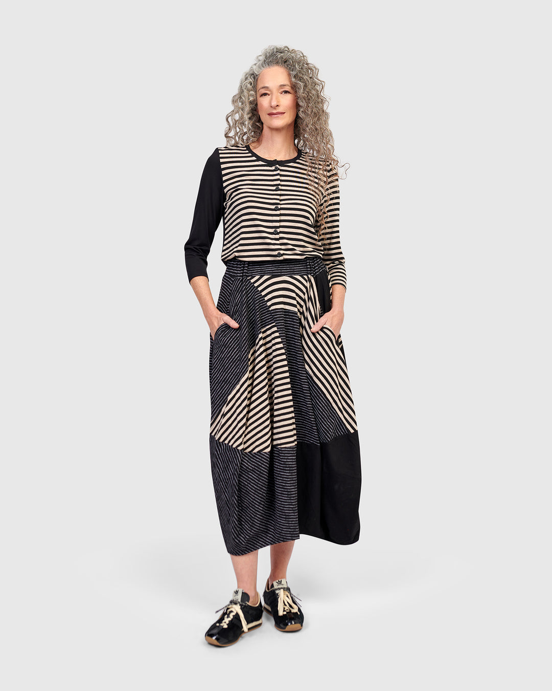 Urban Johannesburg Cocoon Skirt, Stripes