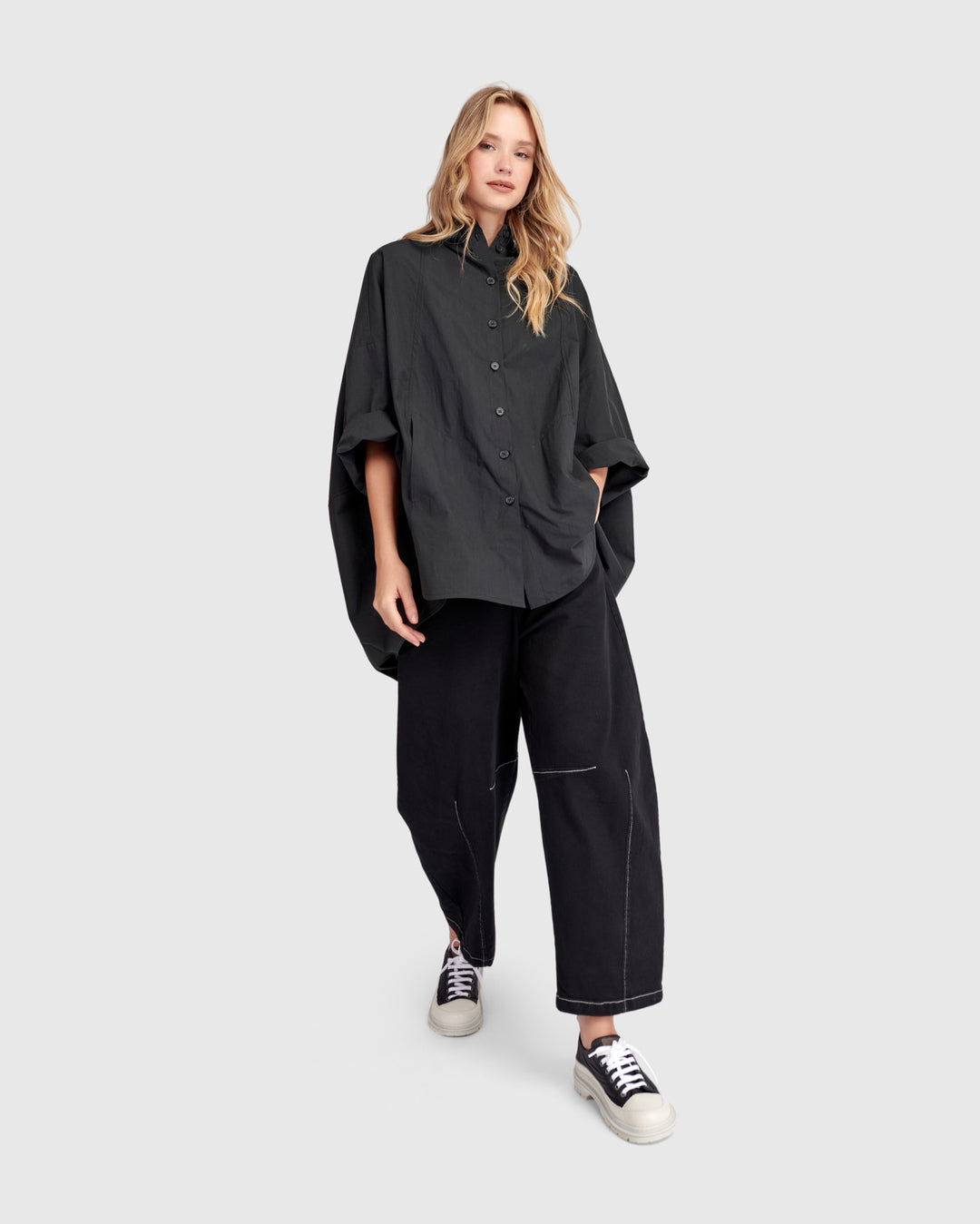 Urban Oversized Circle Shirt, Black
