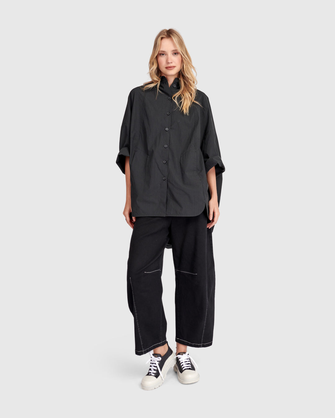 Urban Oversized Circle Shirt, Black
