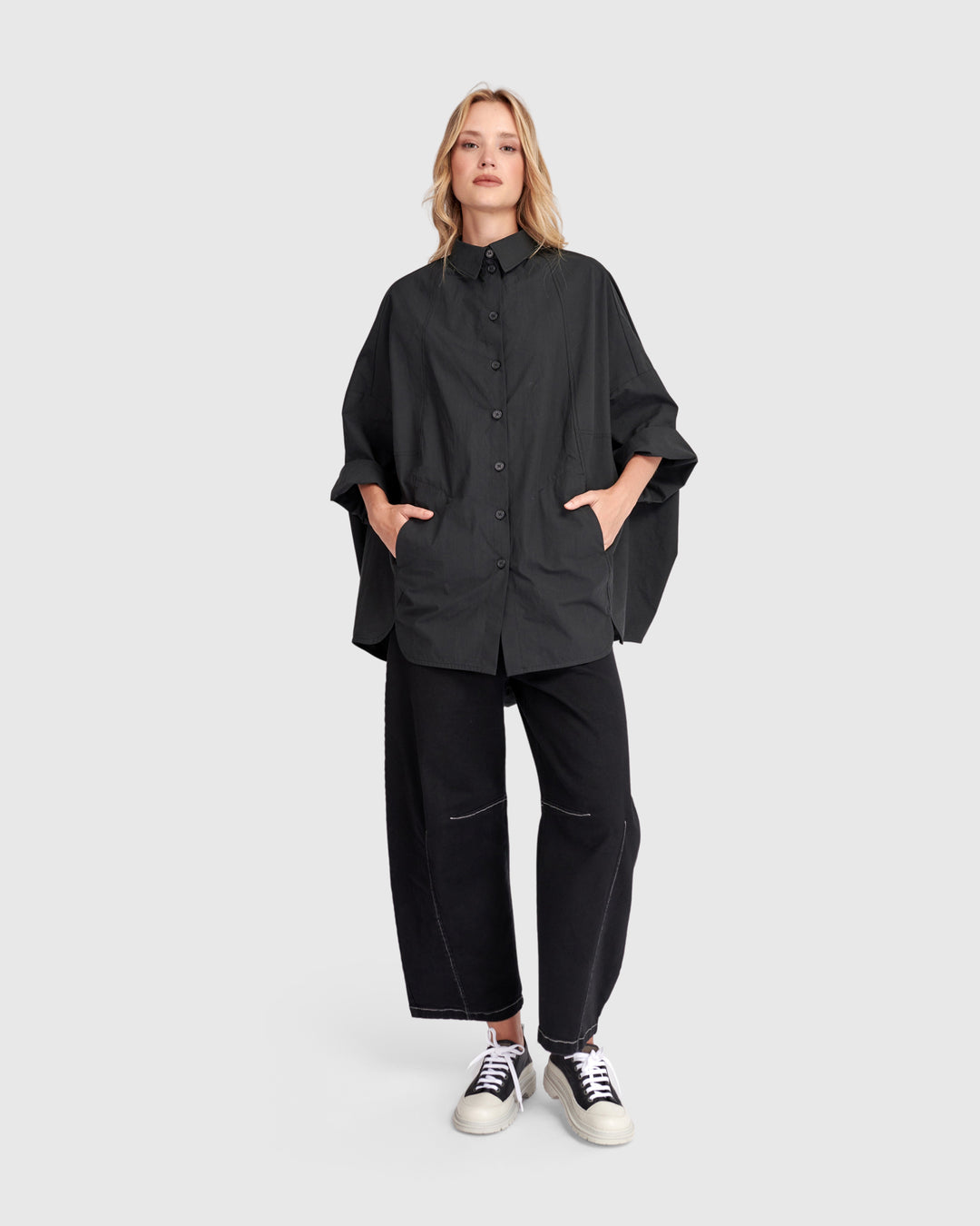 Urban Oversized Circle Shirt, Black