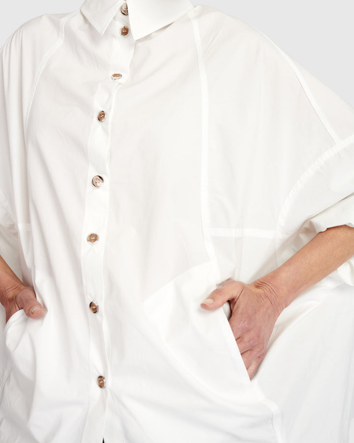 Urban Oversized Circle Shirt, White