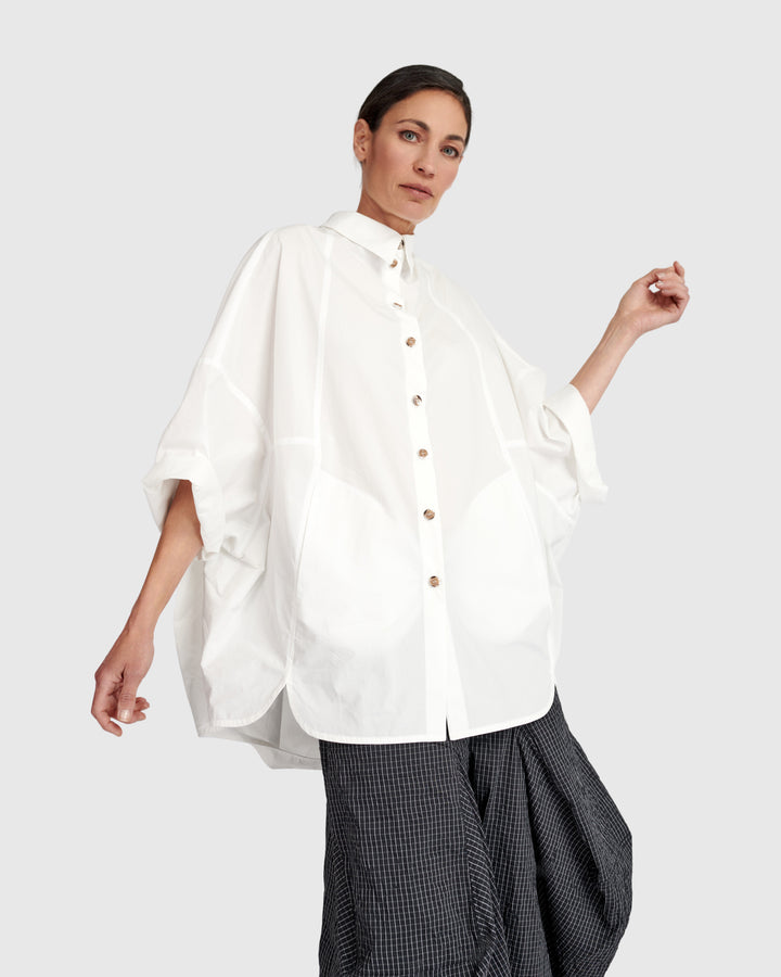 Urban Oversized Circle Shirt, White