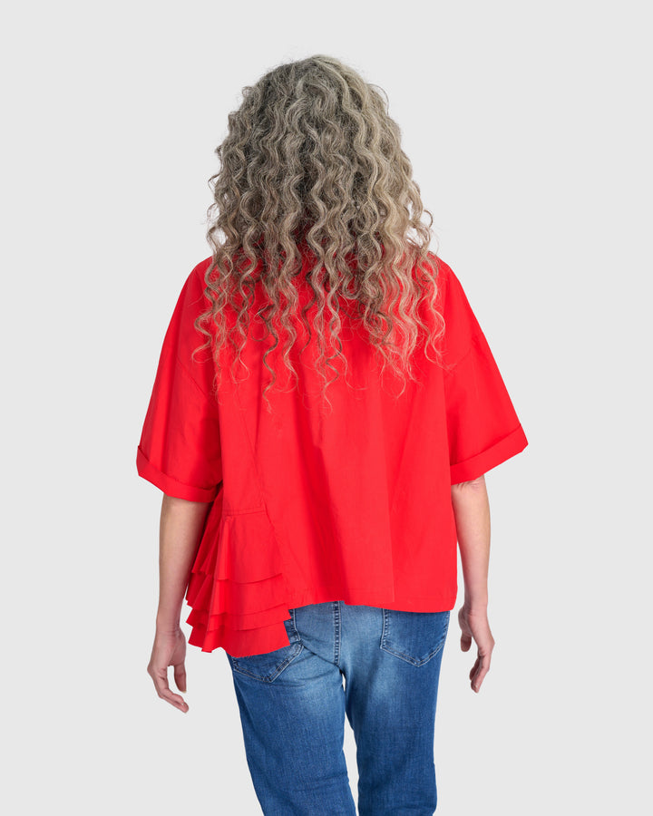 Urban Match Ruffled Shirt, Red