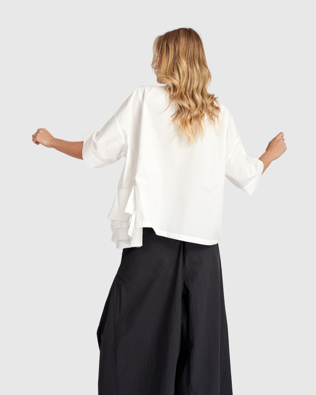 Urban Match Ruffled Top, White