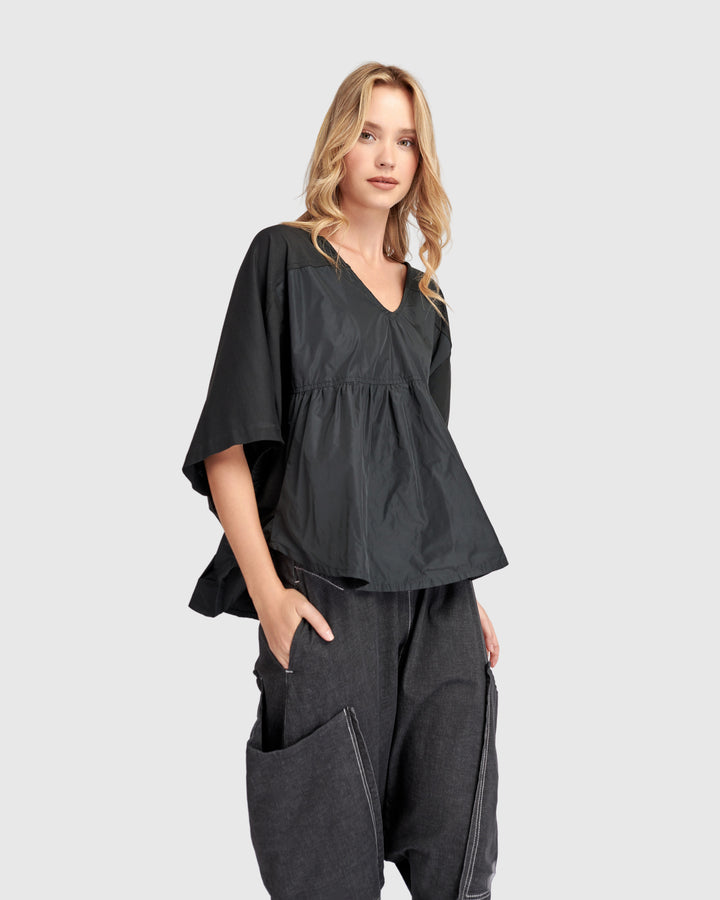 Urban Taffeta Butterfly Top, Black