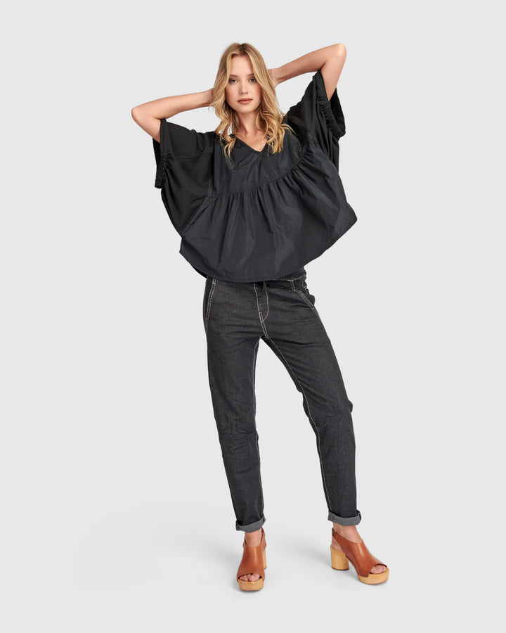 Urban Taffeta Butterfly Top, Black