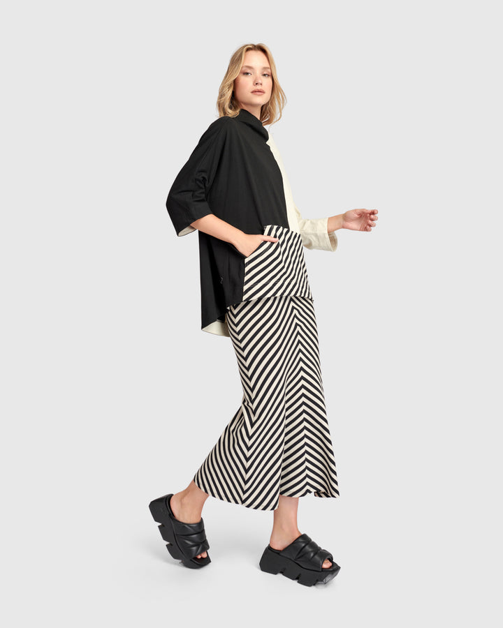 Urban Stretch Pencil Skirt, Stripes