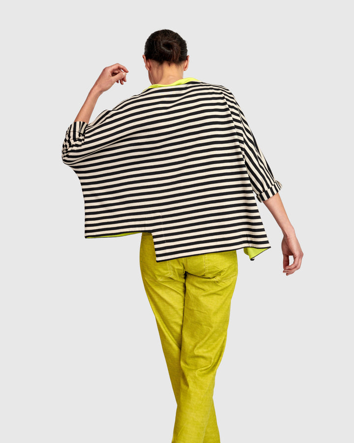 Urban Deuce Boxy Top, Cream Stripes