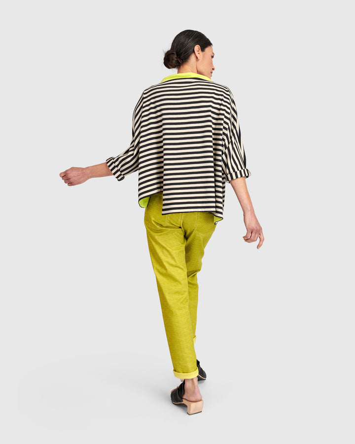Urban Deuce Boxy Top, Cream Stripes