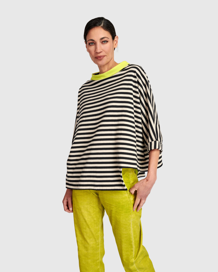 Urban Deuce Boxy Top, Cream Stripes